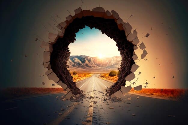 A split image showing a cracked road transforming into a smooth highway, symbolizing the journey from failure to success and the lessons learned along the way.
