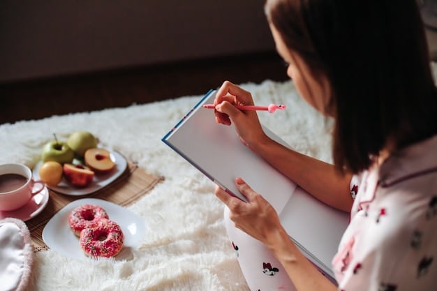 A person using a planner to schedule their day, with self-care activities clearly marked alongside work tasks. The planner is well-organized, visually representing a balanced schedule that includes time for personal well-being.