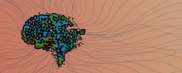 A digital graphic illustrating the brain with areas highlighted, showing increased neural activity in regions associated with focus and calm during mindfulness meditation. The graphic also shows reduced activity in areas related to stress and anxiety.