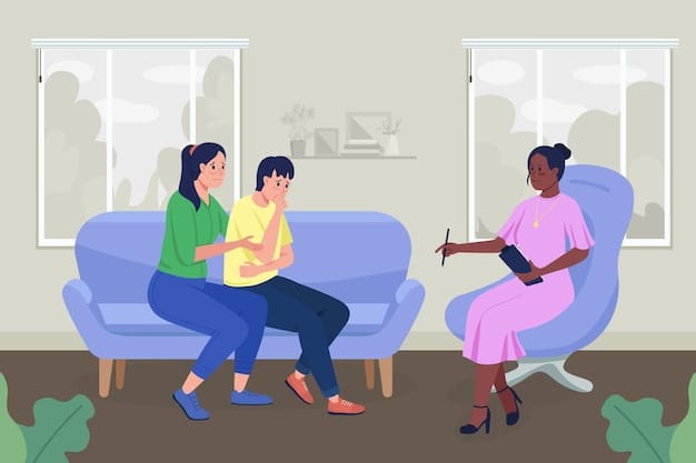A therapist sitting across from a patient in a therapy session. The setting is a comfortable office, and the interaction is focused, suggesting professional help and guidance for mental health and addiction issues.