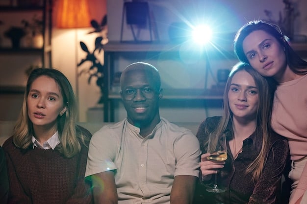 A group of diverse people sitting in a circle indoors, faces illuminated by soft lighting. The setting suggests an AA or NA meeting, highlighting the power of community and mutual support in overcoming adversity.