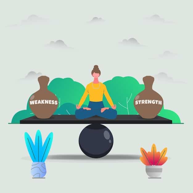 A visual representation of a seesaw, with 'stress' on one side and 'mindfulness' on the other, demonstrating how mindfulness can help balance emotional responses.
