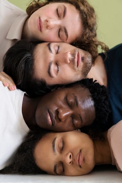 A close-up of a diverse group of people supporting each other, symbolizing community and emotional support in building resilience.