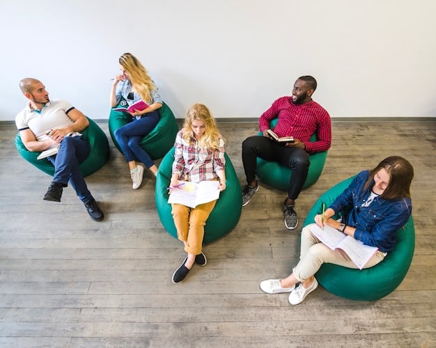 A diverse group of people sitting in a circle, engaged in a support group meeting. Some are sharing their experiences, while others are listening attentively, creating a sense of community and shared understanding. The setting is a brightly lit, comfortable room.