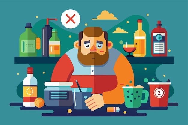 An illustration depicting a variety of triggers, such as a bar, drug paraphernalia, and a stressful work environment, highlighting the importance of trigger identification and avoidance.