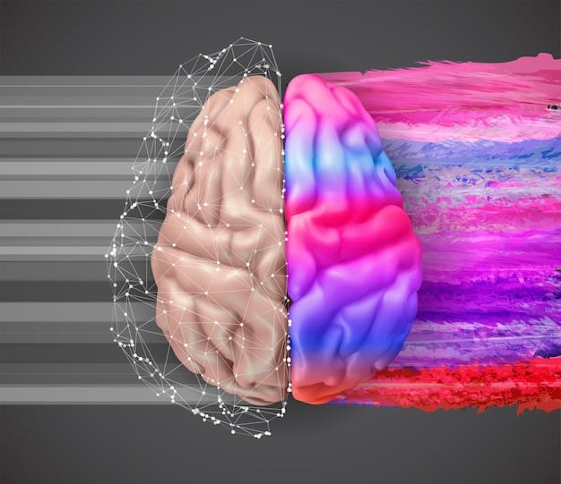 A split image showing, on one side, a brain scan highlighting areas affected by addiction; on the other side, a gradual clearing of those areas represented during medication-assisted treatment, illustrating the therapeutic effect.