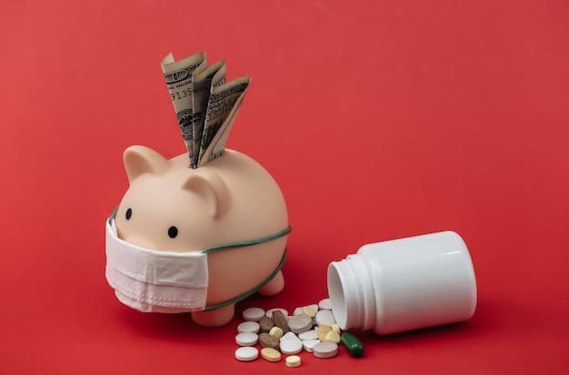 A shattered piggy bank surrounded by prescription pills and drug paraphernalia, visually representing the financial devastation caused by addiction.