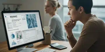 Person reviewing addiction treatment insurance documents on a computer in 2025