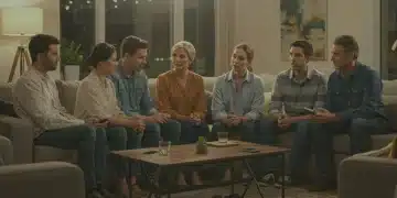 Family offering emotional support during early addiction recovery