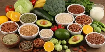 Colorful arrangement of fresh plant-based foods for healthy eating