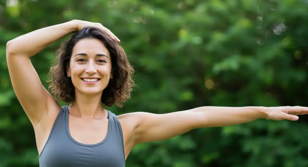 Person exercising, feeling energetic and healthy