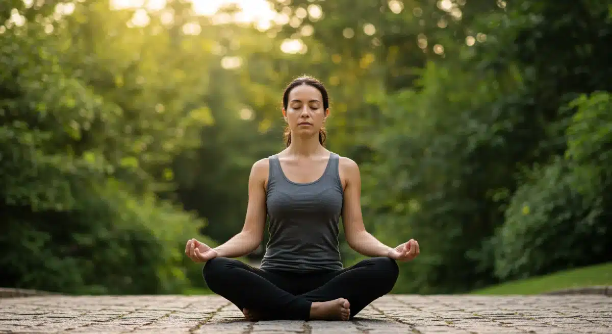 Person meditating outdoors, symbolizing mindfulness in recovery