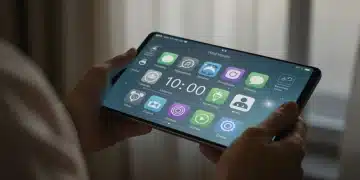 Futuristic mindful app interface showing 10-minute daily practice options