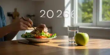 Person mindfully eating a fresh meal, reducing food waste, improving digestion.