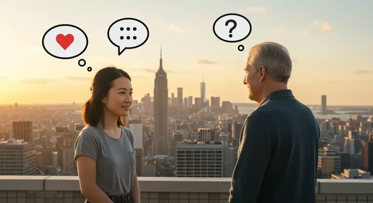 Illustration of active listening with empathetic understanding in a diverse US setting.