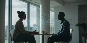 Two people engaged in mindful conversation, symbolizing deep connection in 2026 US.