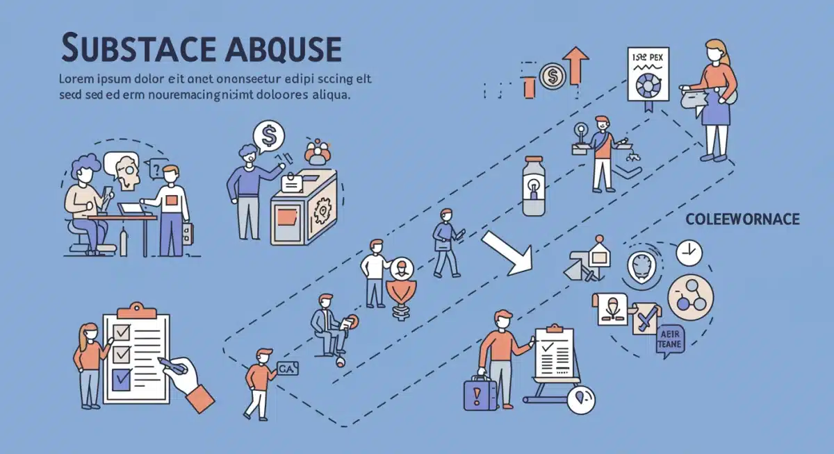Roadmap illustrating the journey of substance abuse recovery supported by 2026 insurance coverage.