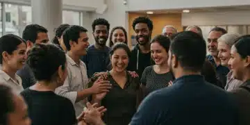 Diverse group in a support meeting, symbolizing a strong recovery network