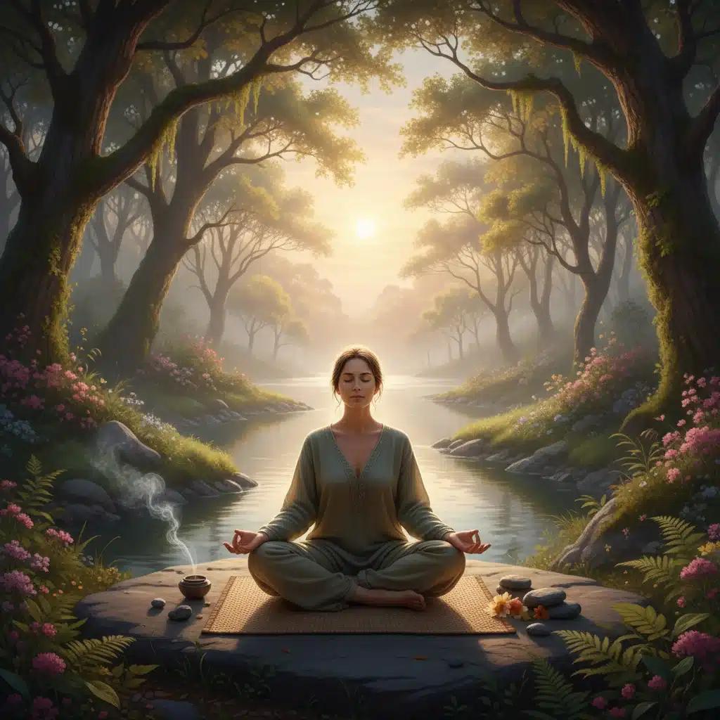 Individual practicing mindfulness meditation as part of therapy.
