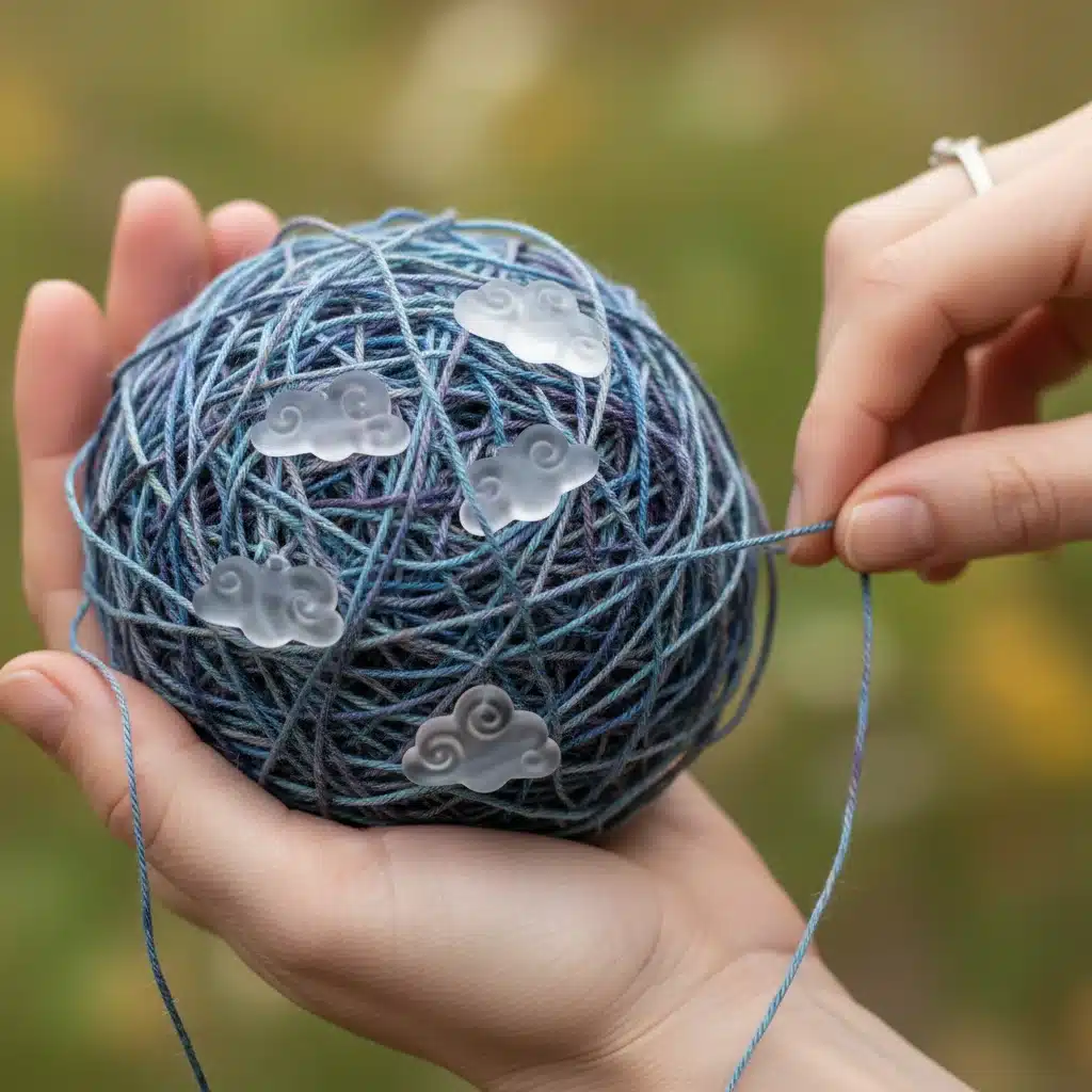 Hands untangling a ball of string, representing acknowledging and understanding complex emotions.