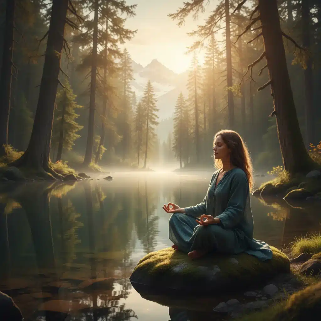 Person meditating in nature, representing peace, mindfulness, and inner strength in recovery.