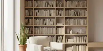 Serene minimalist living room with natural light, promoting inner calm.