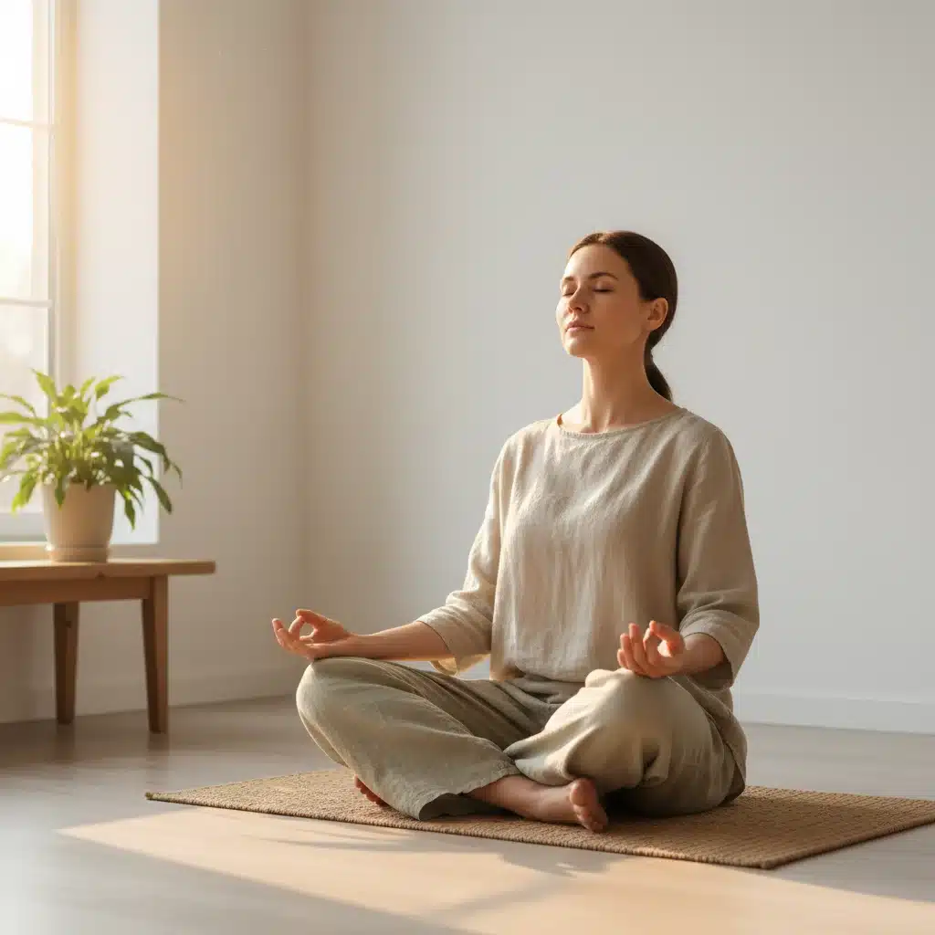 Person practicing deep breathing for relaxation
