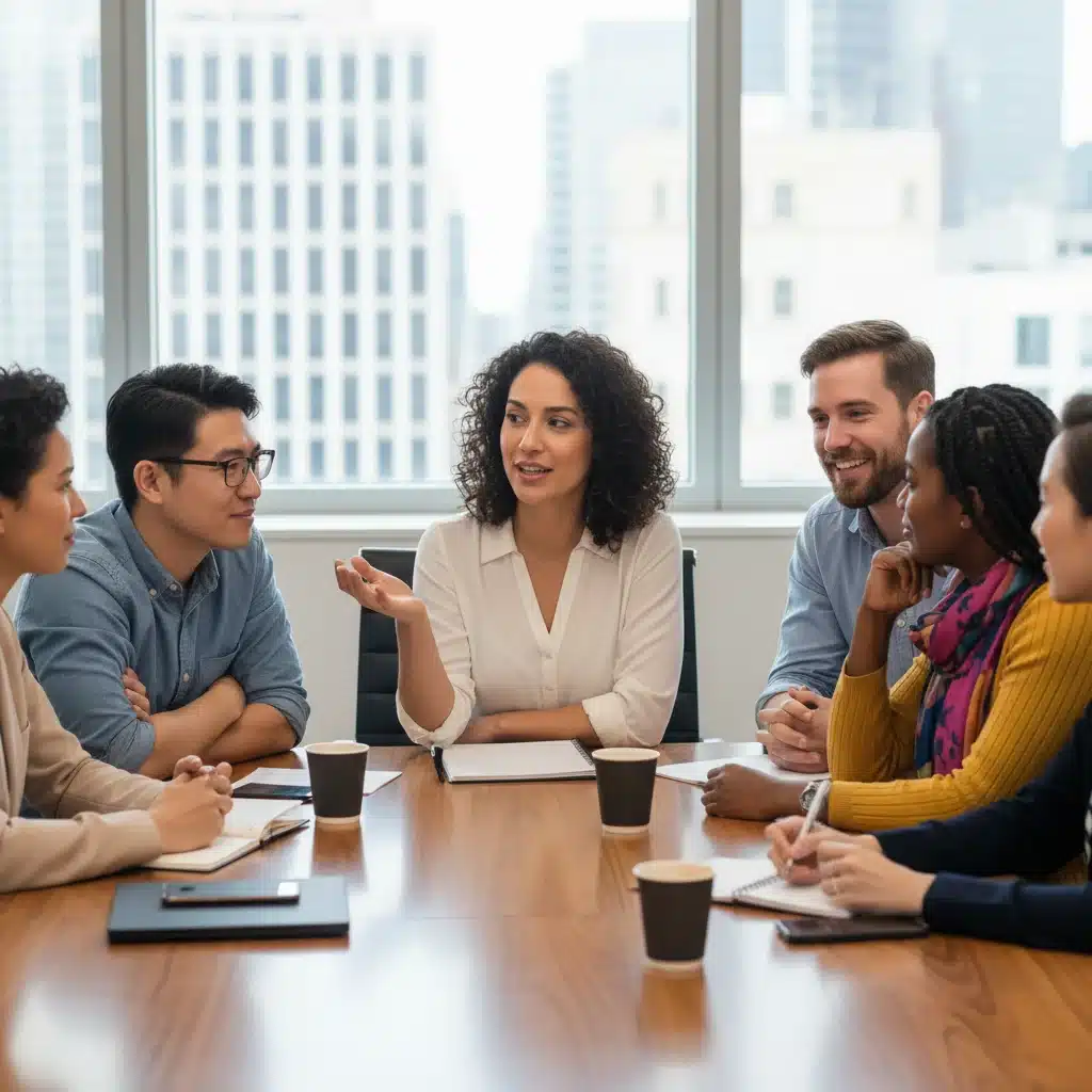 Diverse team practicing active listening and empathy during a collaborative meeting.
